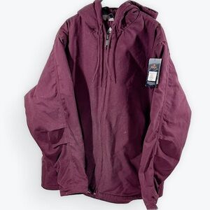 NWT Ridgecut Toughwear Burgundy  Hooded Sherpa Insulated Barn Work Jacket 3X